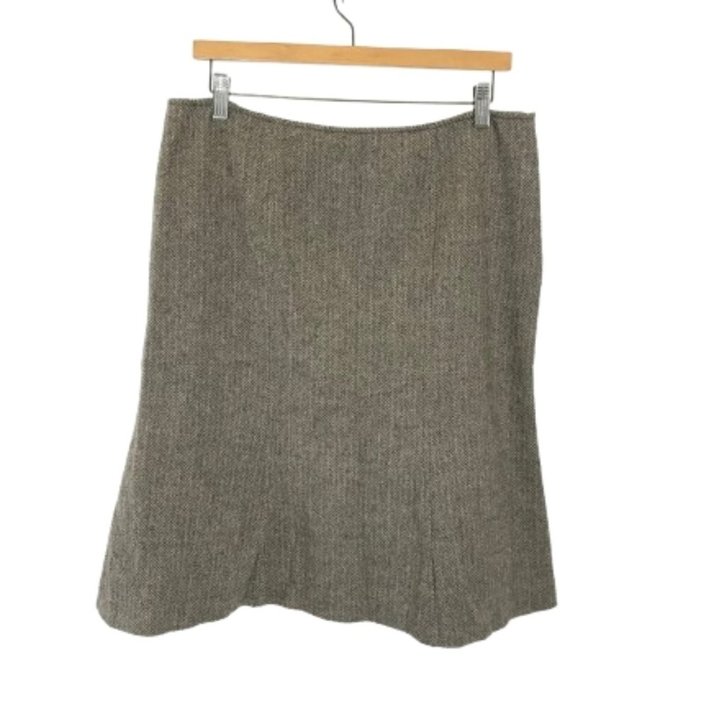 Moschino CheapandChic Womens Size 12 Brown Wool Blend Herringbone A-Line Skirt
